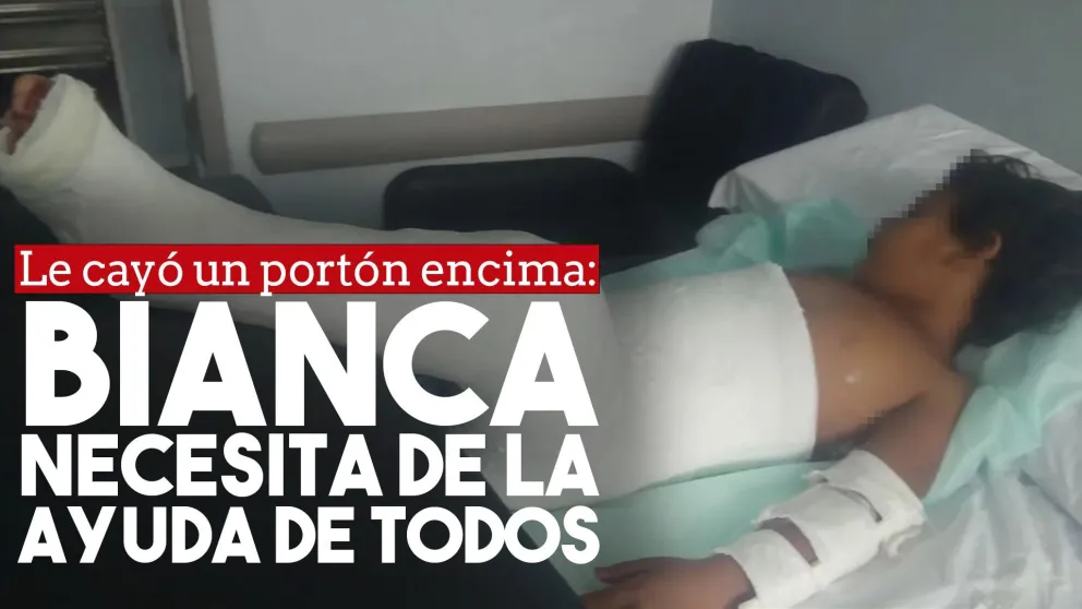 La mamá de la nena a la que se le cayó el portón busca ayuda para la recuperación de su hija