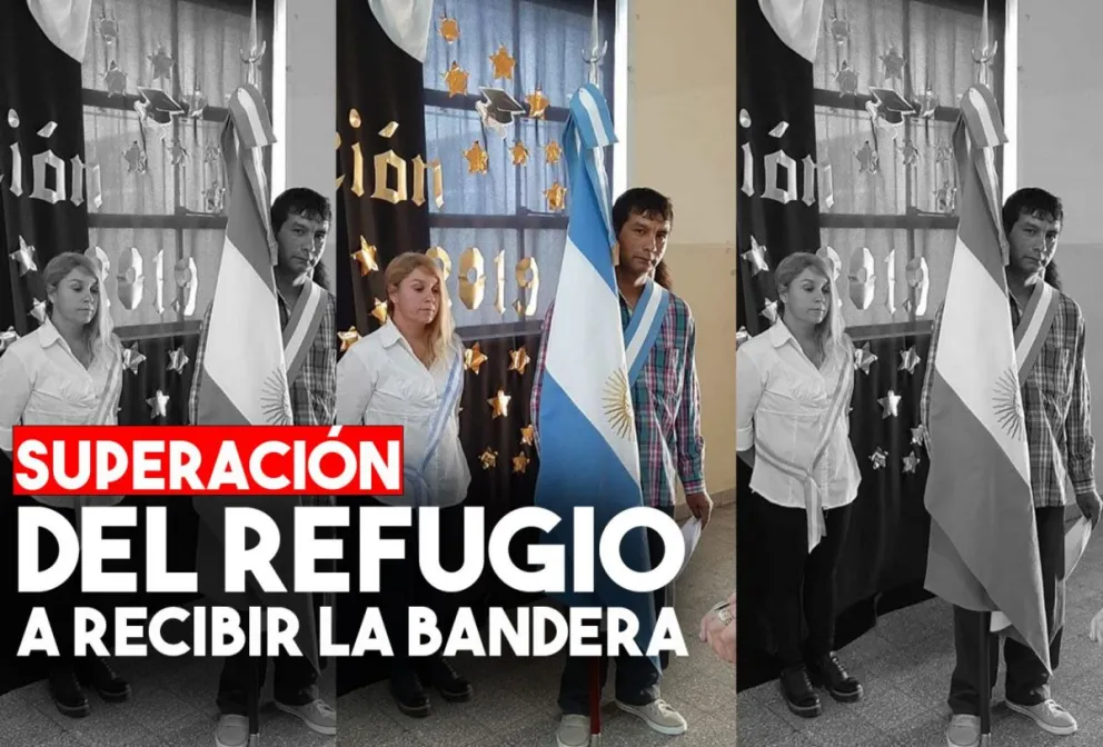 Vive en un refugio, volvió a la escuela y se convirtió en abanderado