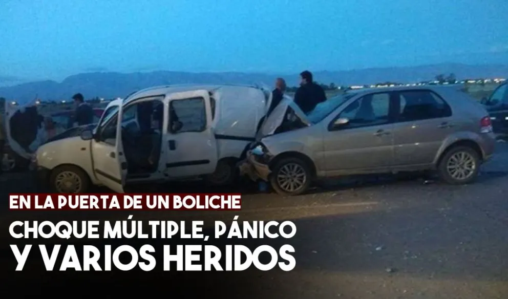 Choque en cadena y varios heridos en la puerta de un conocido boliche
