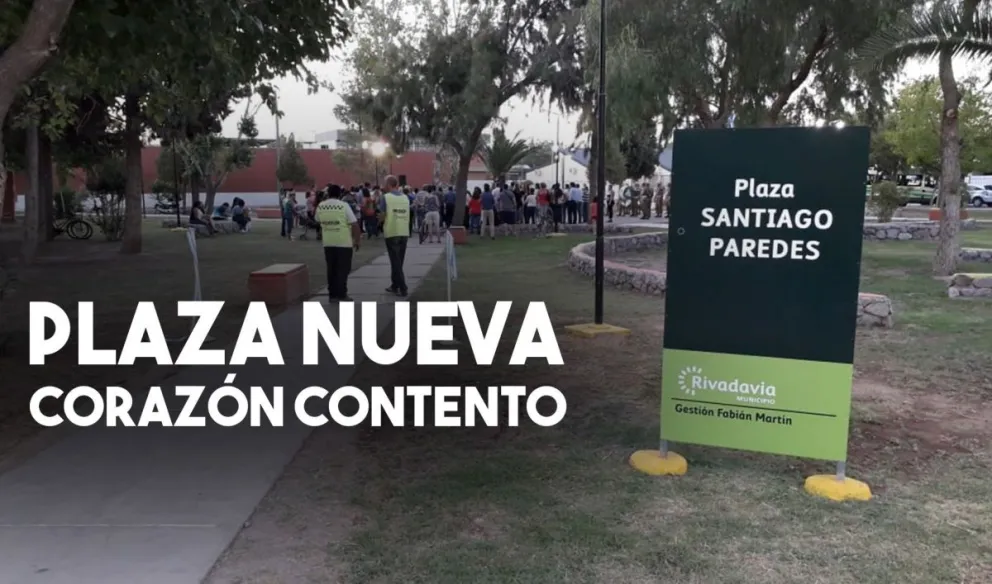 Se inauguraron obras en la plaza Santiago Paredes en Rivadavia