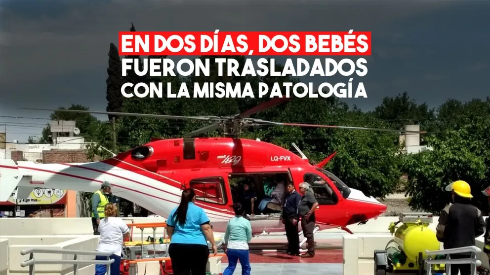 Volvieron a trasladar a un bebé al Hospital Notti en el helicóptero sanitario