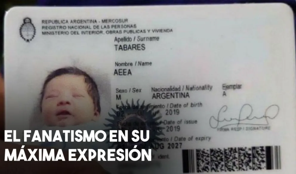 Fanático: le puso "Aeea" a su hijo por el tema de Los Palmeras a Colón