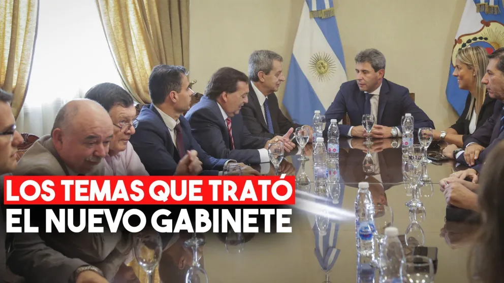 Uñac se reunió por primera vez con su nuevo Gabinete: los temas que se trataron