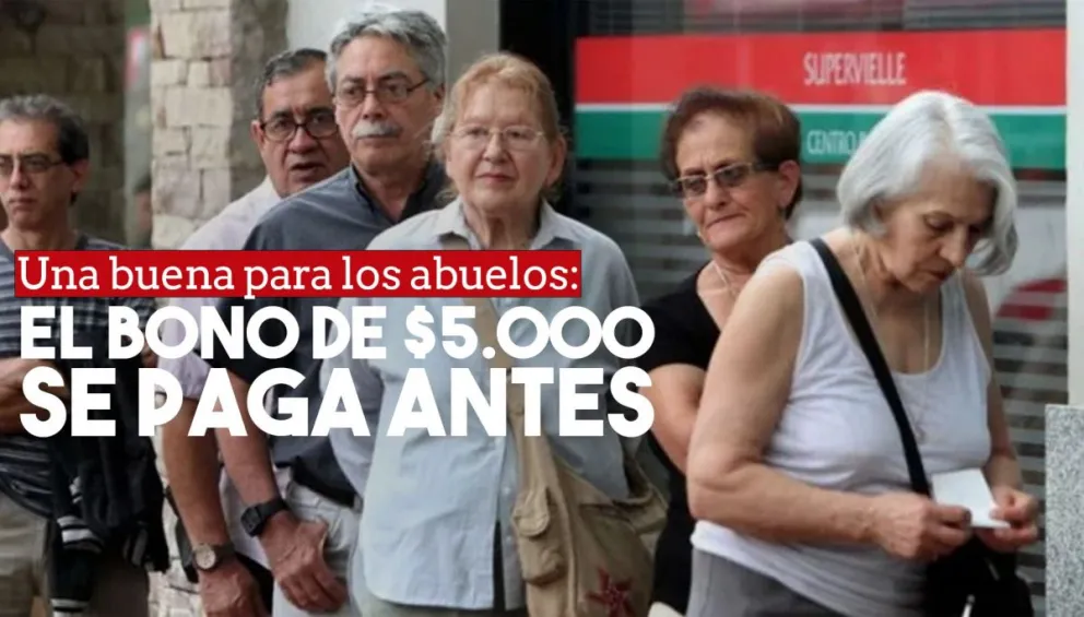 El bono para jubilados se pagará antes