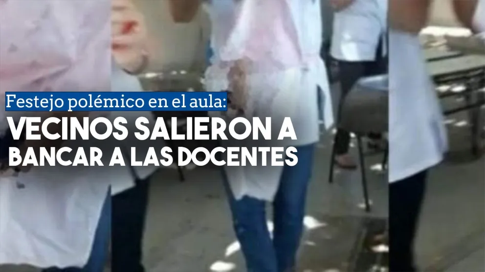 Festejo polemico: vecinos salieron a bancar a las docentes