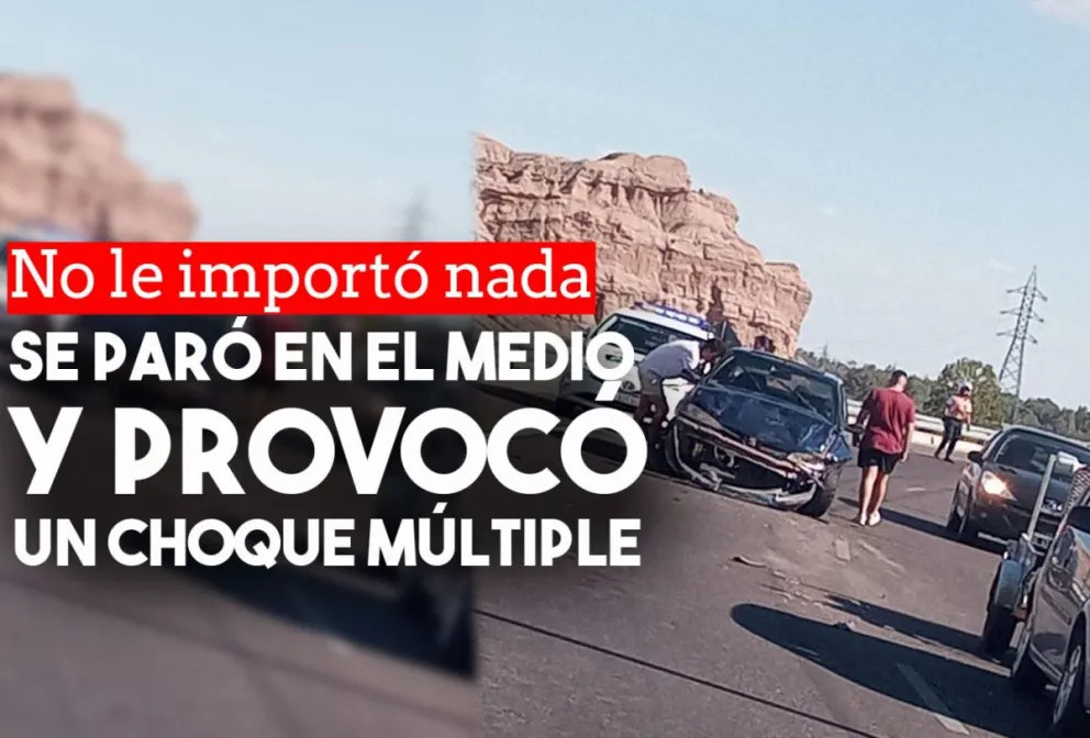 Un auto mal parado provocó un choque en cadena en Ullum