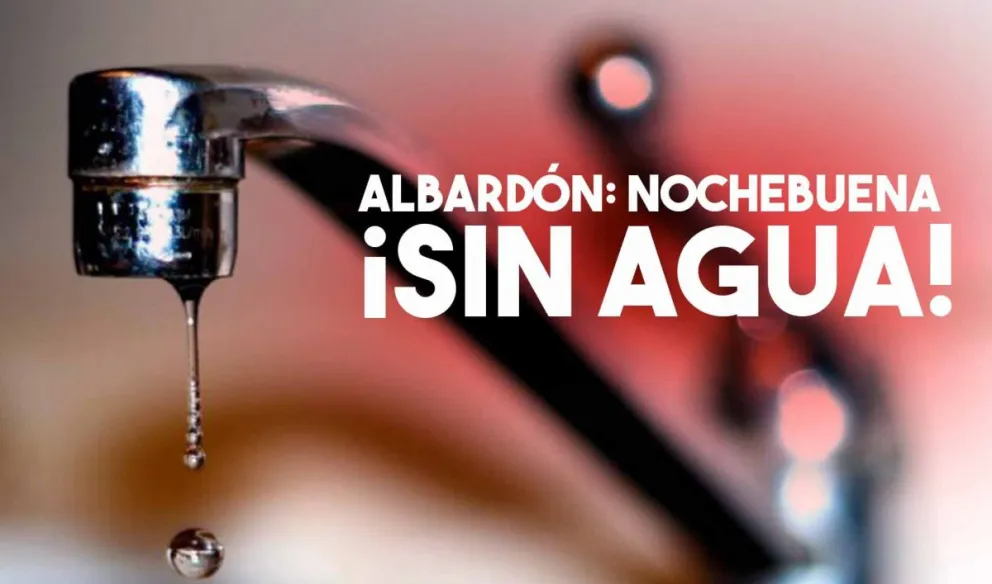 Zona centro y norte de Albardón con el  servicio de agua potable afectado