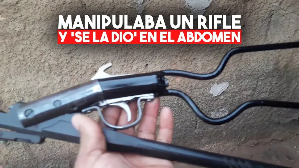 Se disparó con un rifle en el abdomen y dijo que fue por error