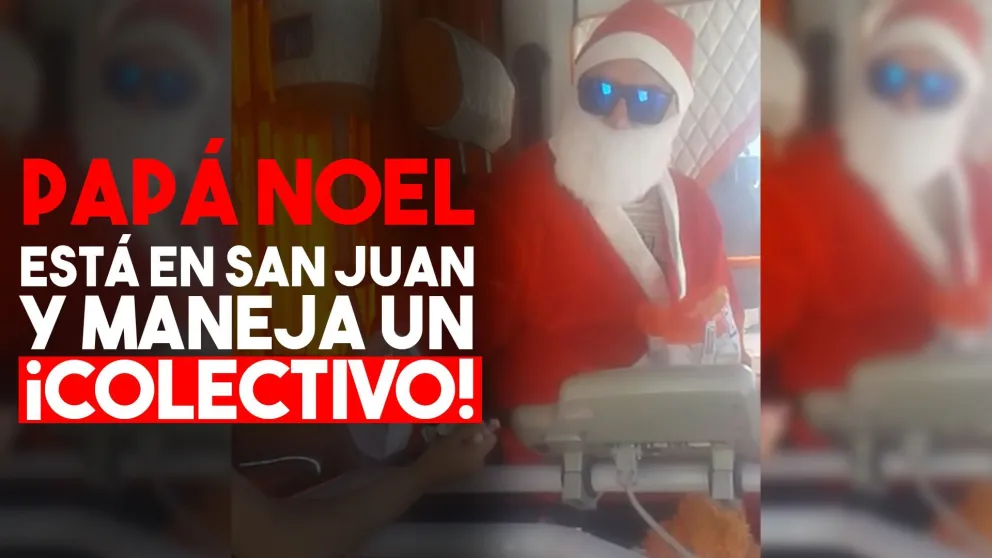 Gran gesto: con terrible calor se disfrazó de Papá Noel y les sacó una sonrisa a los chicos