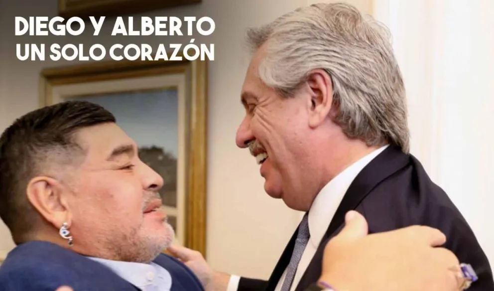 Alberto Fernández recibió en la Casa Rosada al ex campeón mundial Diego Maradona