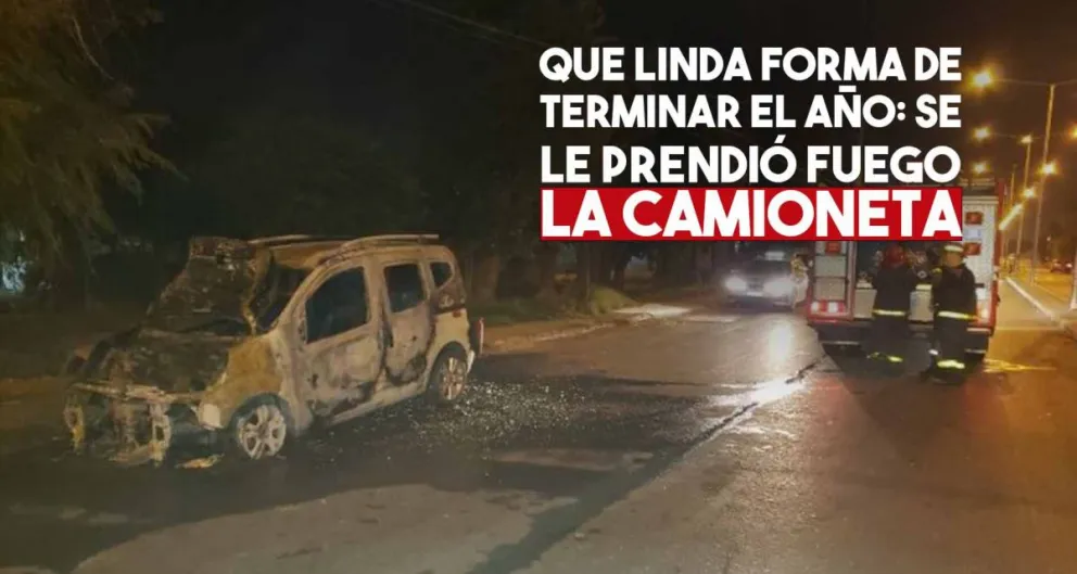 Se le prendió fuego la camioneta y se salvó de milagro