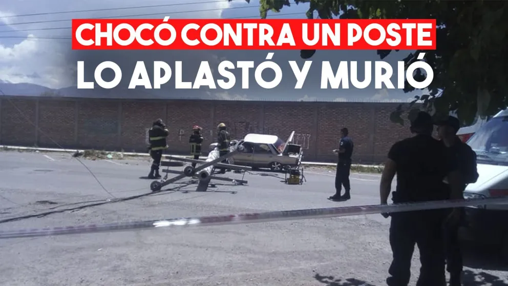 Chocó contra un poste, se le cayó encima y murió en el acto