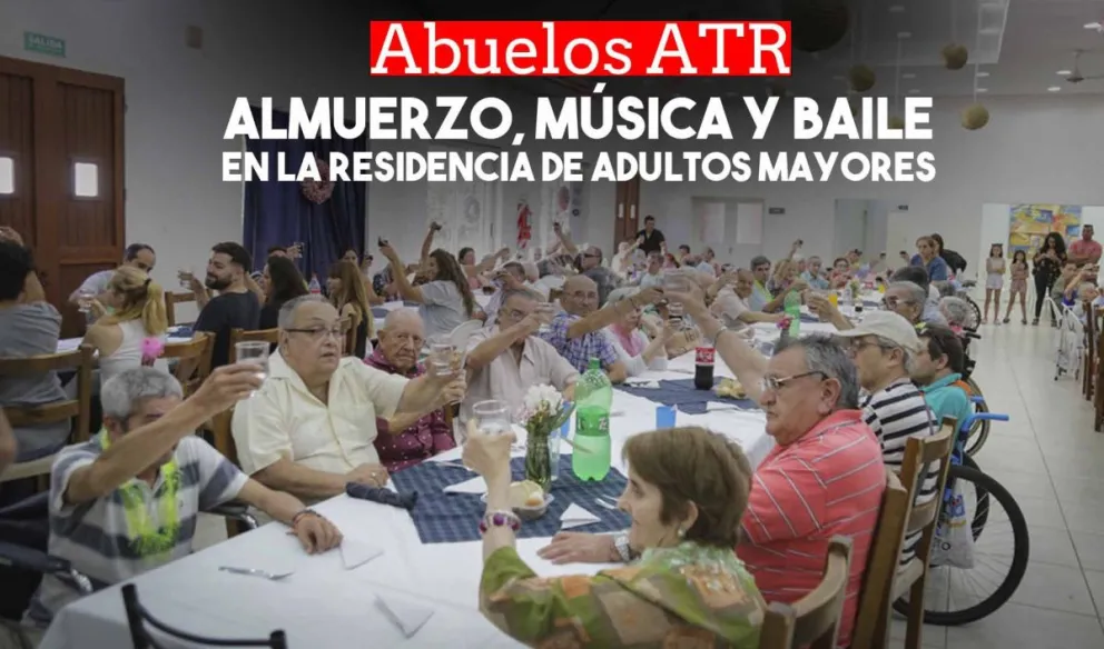 Los abuelos de la residencia del Adulto Mayor almorzaron con el vicegobernador
