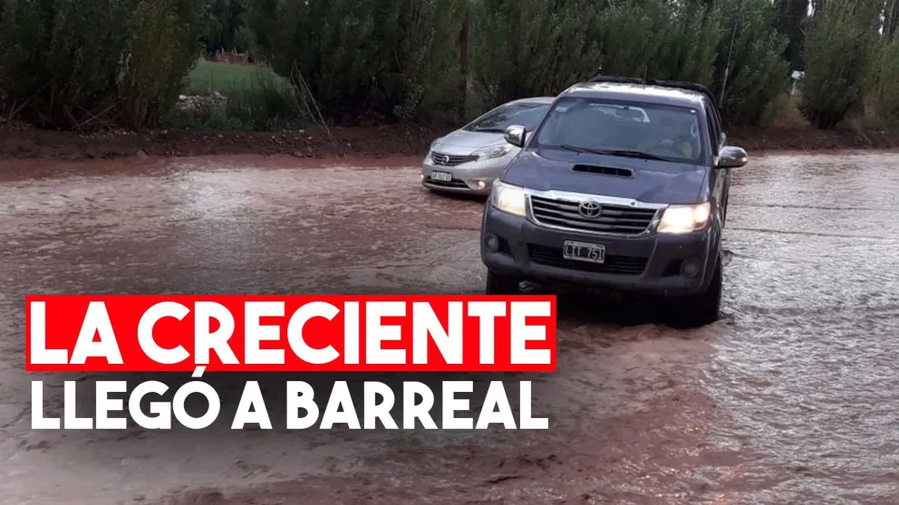 Llovió en Calingasta y la creciente inundó varias calles de Barreal