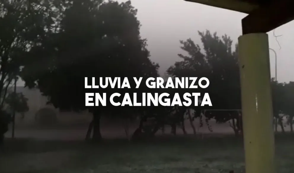 Fuerte lluvia y granizo en Calingasta