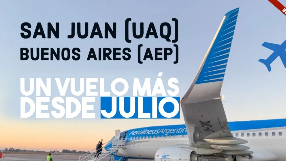 Desde julio Aerolíneas retoma su vuelo del mediodía a San juan