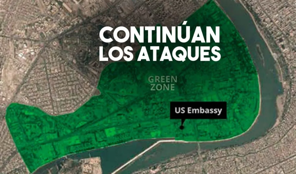 Dos cohetes impactaron en la Zona Verde de Bagdad
