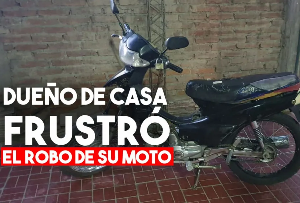 Quiso robar una moto pero el dueño de casa lo descubrió