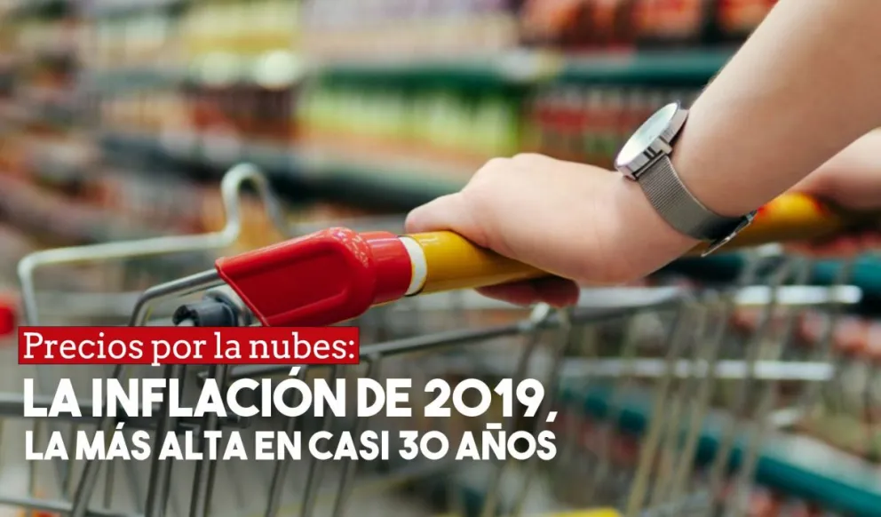 La inflación del 2019 fue la más alta de los últimos 28 años