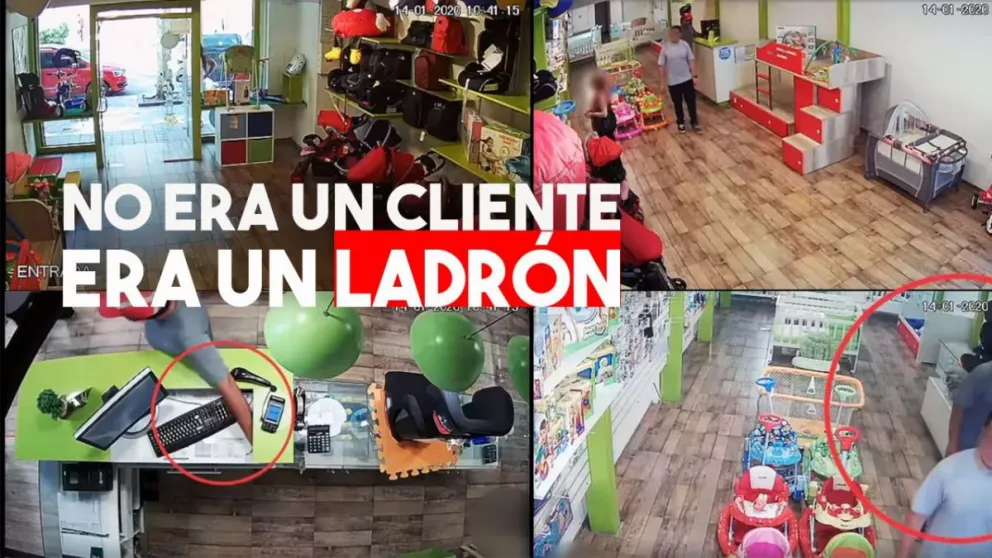 Robó un celular en un comercio y quedó registrado en las cámaras