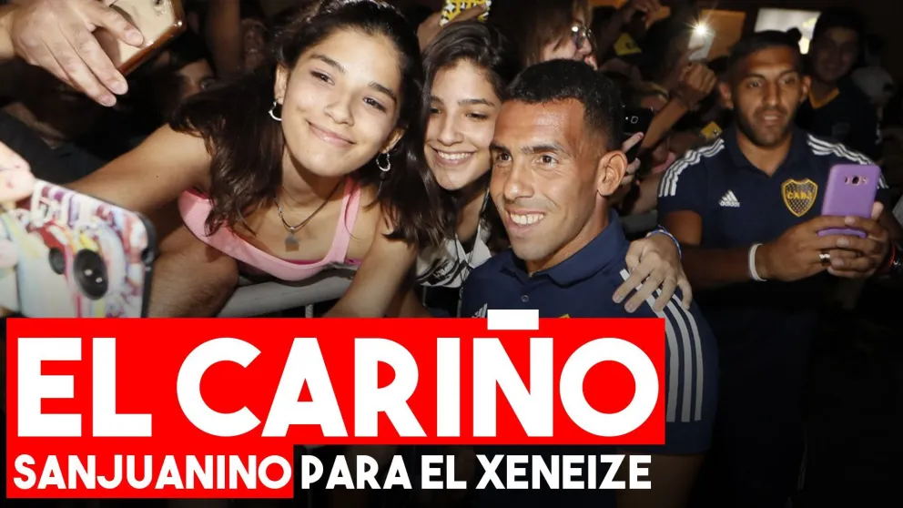 En la llegada de Boca, los sanjuaninos no quisieron perderse la foto