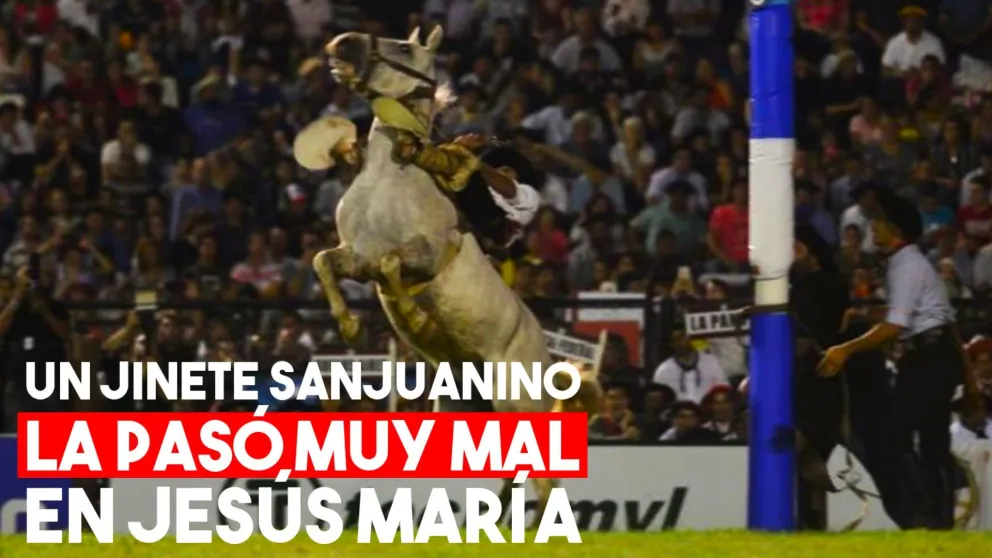 Jesús María: un caballo casi aplasta a un jinete sanjuanino