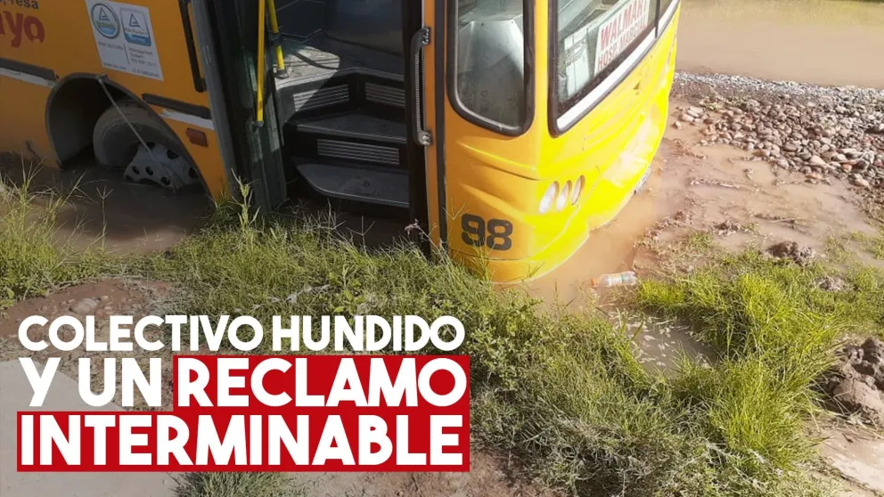 Un colectivo se hundió en la calle por culpa de un reclamo de vieja data sin solución