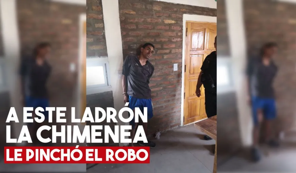Quiso robar en una casa pero se quedó atorado en la chimenea