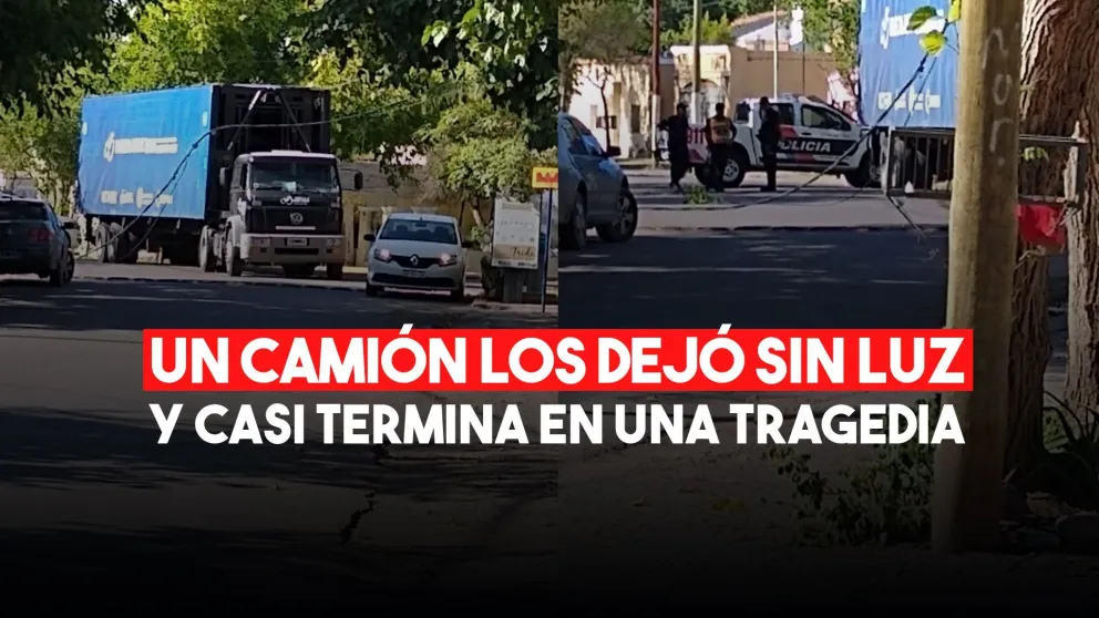 Un camión derribó un poste y dejó sin luz a varias cuadras de Capital