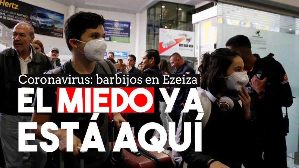 Por temor a la enfermedad que azota al mundo empleados y pasajeros usan barbijos en Ezeiza
