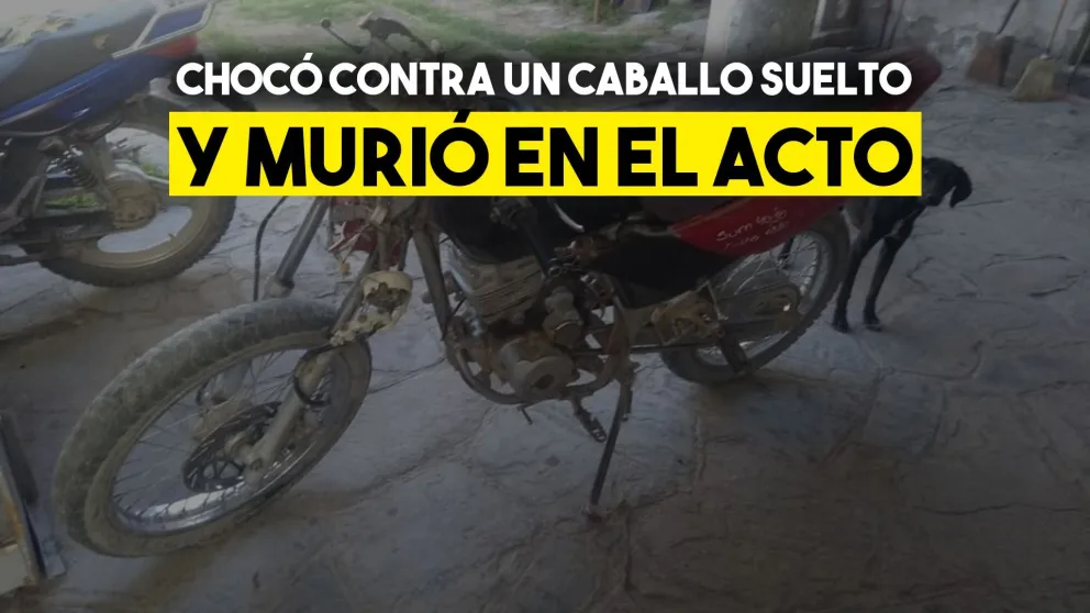 Un joven motociclista murió tras chocar con un caballo suelto en Sarmiento