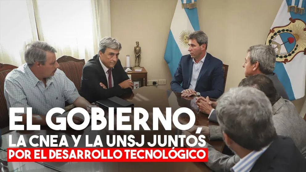 Uñac firmó un convenio con la CNEA y la UNSJ para avanzar en el desarrollo tecnológico