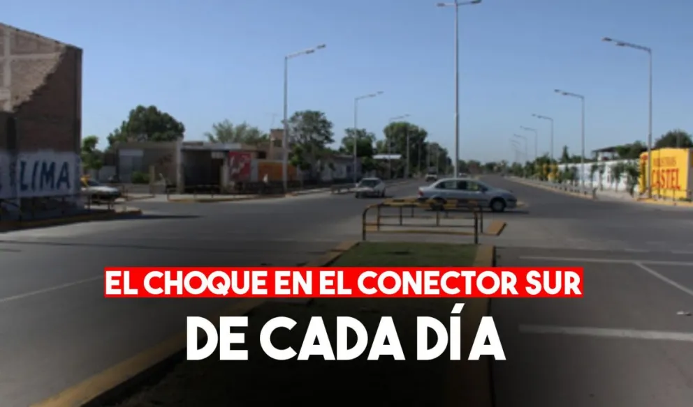 Dos autos chocaron en el Conector Sur