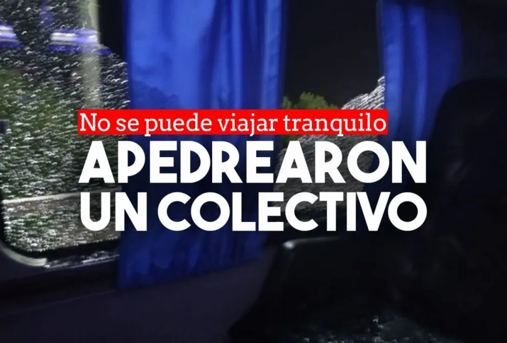 Apedrearon un colectivo en Pocito