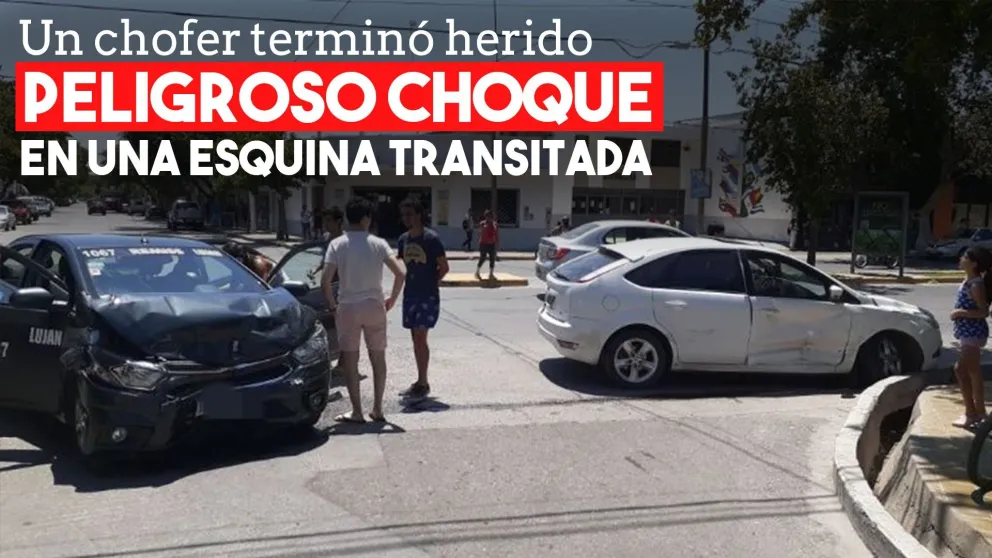 Un fuerte choque terminó con un chofer herido y dos autos destrozados