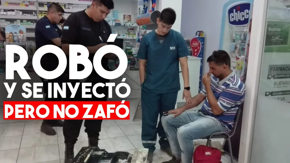 Robó en una farmacia y se inyectó un medicamento para no ir preso