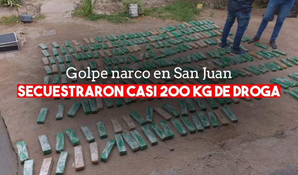Secuestraron 193 kilos de droga en San Juan, un policía entre los detenidos