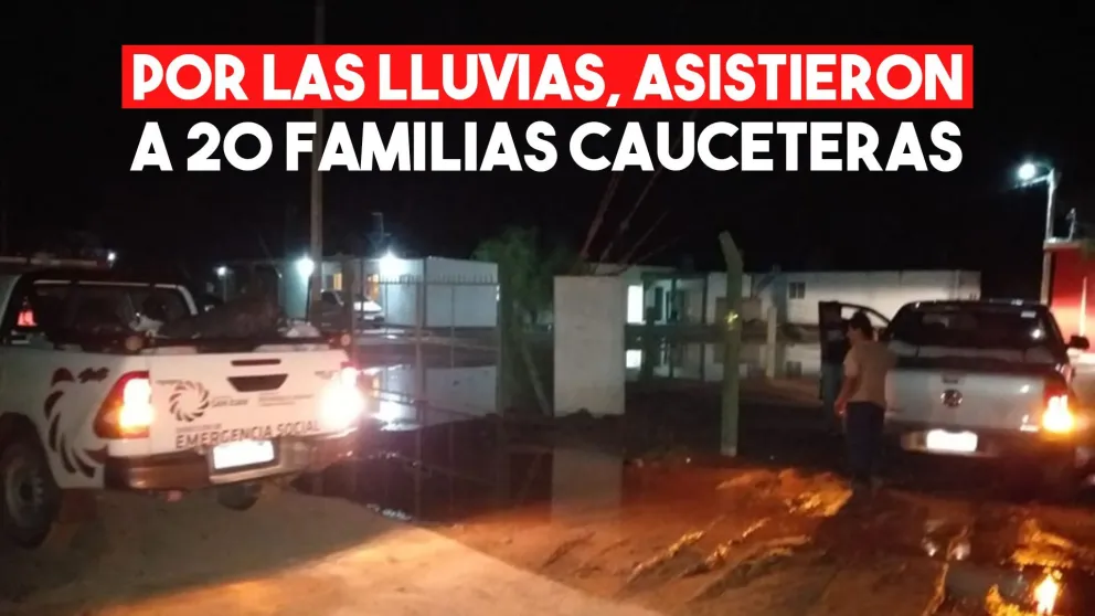 Por las intensas lluvias debieron asistir a más de 20 familias en Caucete