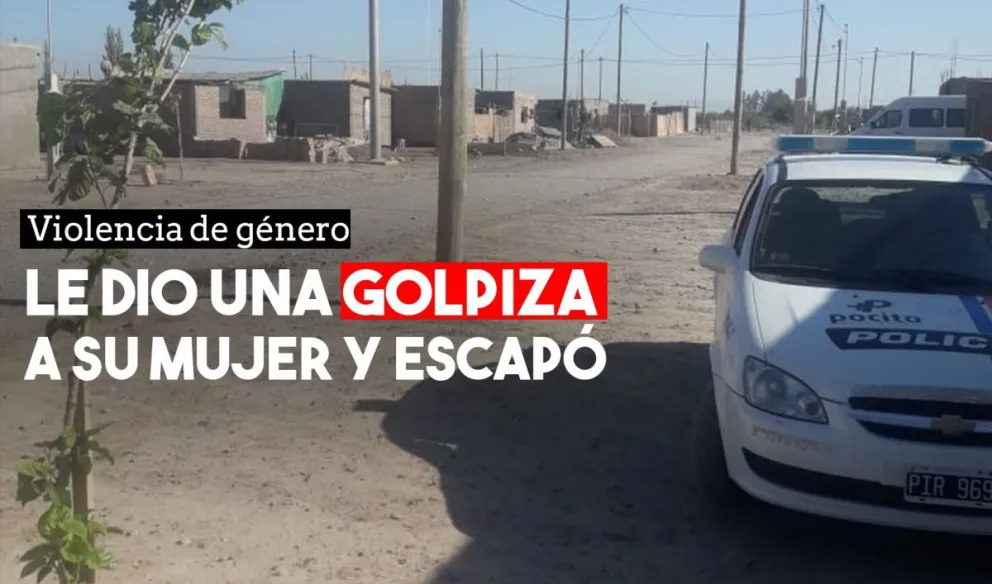 Golpeó a su mujer con puños y patadas y escapó