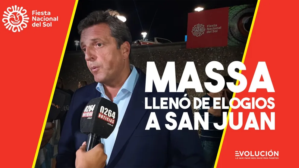 Sergio Massa llegó al Costanera: "Uñac tiene un equilibrio en las cuentas provinciales"