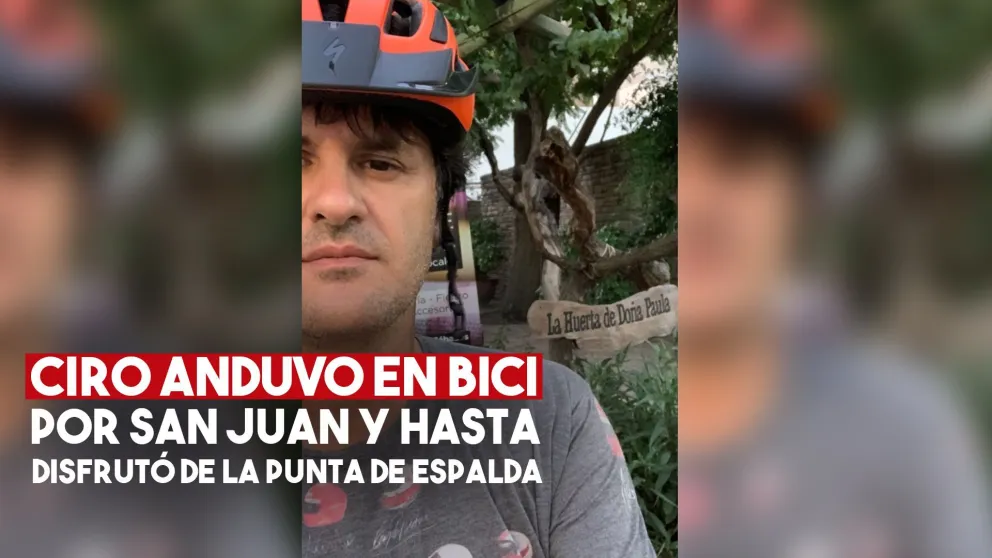 Ciro anduvo en bici por San Juan y hasta se comió una punta de espalda