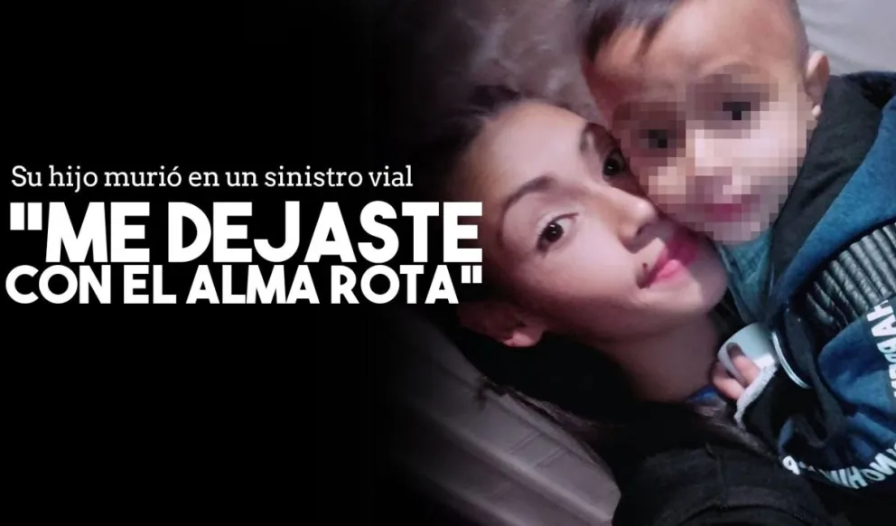 Su hijo de dos años murió en un siniestro vial y lo despidió con profunda tristeza