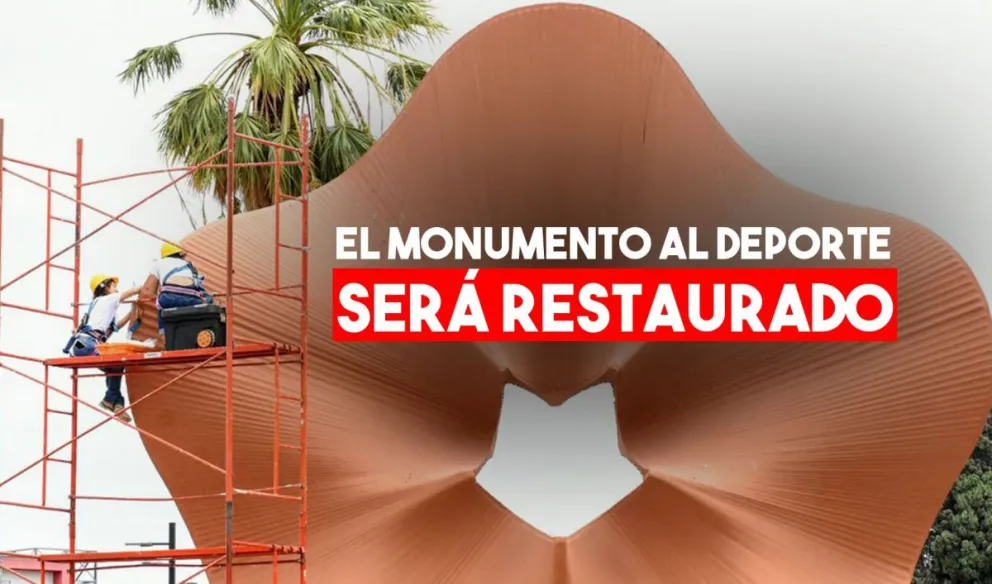 Dos restauradoras de Mendoza trabajan en un plan para restaurar el Monumento al Deporte