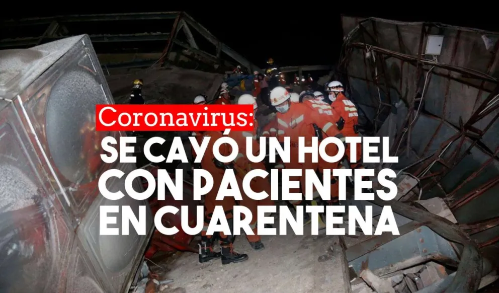 Se derrumbó un hotel en China donde trataban a enfermos de coronavirus