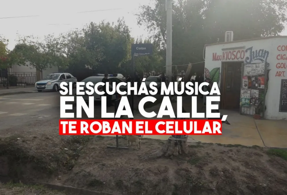 Le arrebataron el celular a una joven pero metros después fueron detenidos