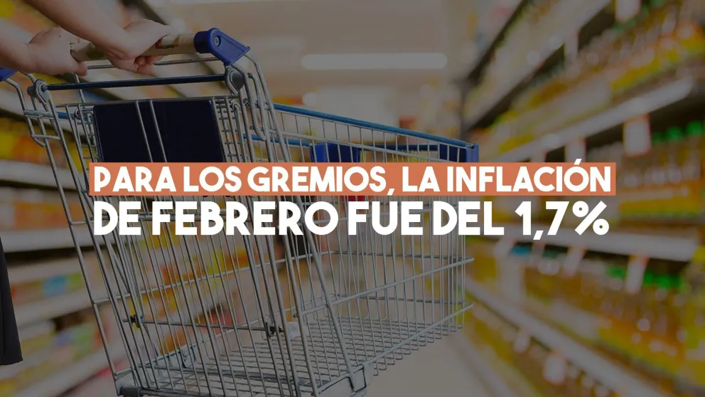 Según los gremios, la inflación de febrero fue del 1,7%, la más baja en 27 meses
