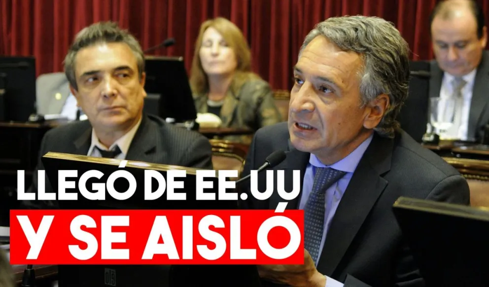 Un senador sanjuanino está aislado tras llegar de EE.UU