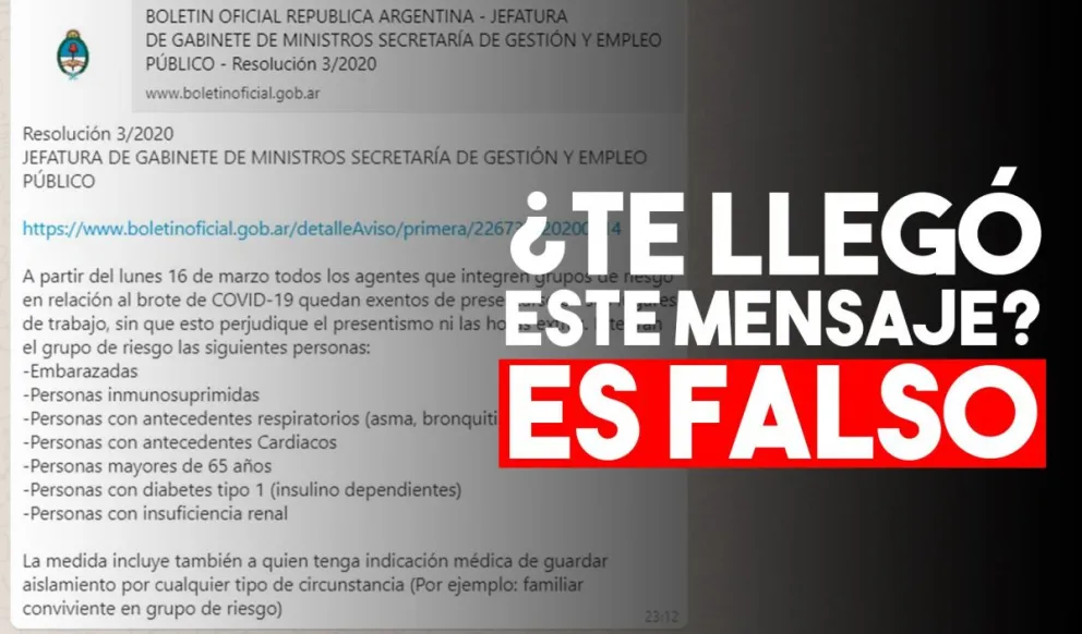Desmintieron información falsa sobre posibles licencias en el sector público