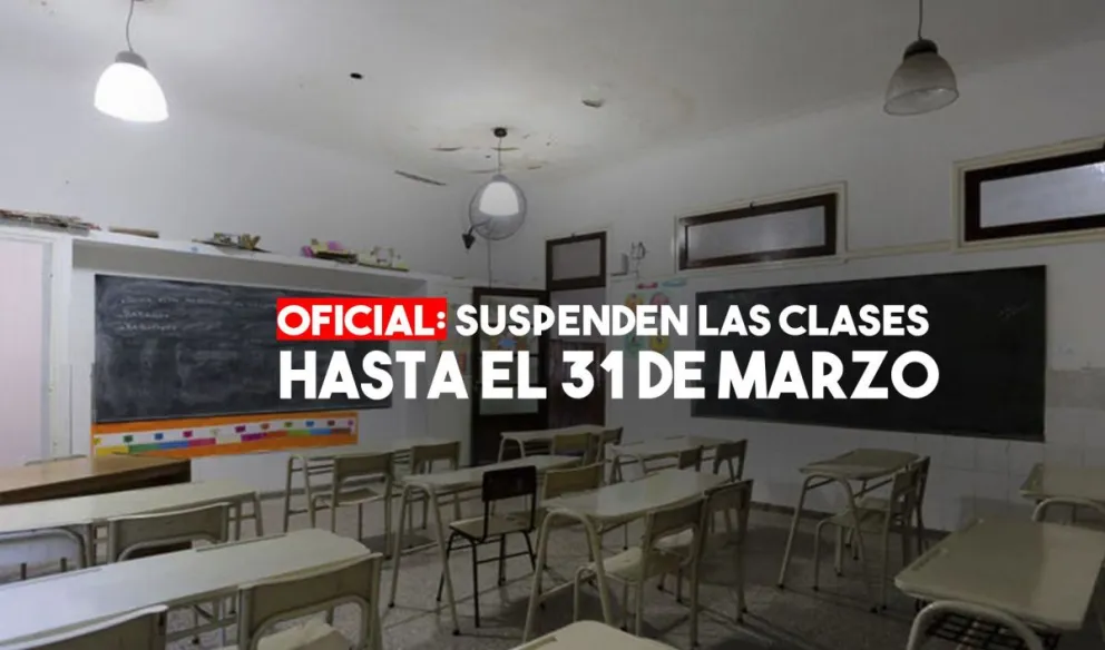 Coronavirus: suspenden las clases hasta el 31 de marzo