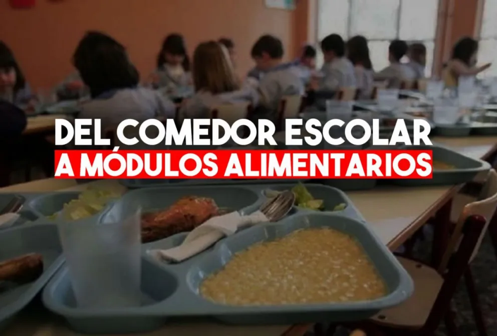 Los alumnos de escuelas con comedor recibirán módulos alimentarios